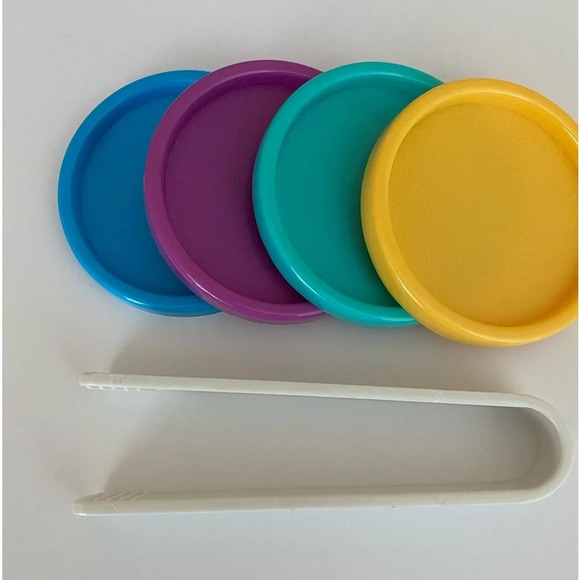 VINTAGE 1990's Tropical Fun Colorful Parrott Floral Ice Bucket & Accesso… - Picture 5 of 7